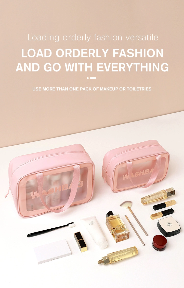 Professional Custom Cute Transparent Traveler Wash Makeup Bag Cosmetic Cosmetic Bag