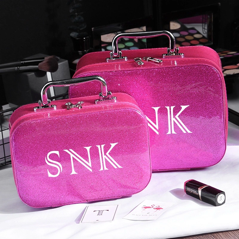 Christmas Portable Luxury Ladies Pink Travel Waterproof Makeup Cosmetic Bag Case