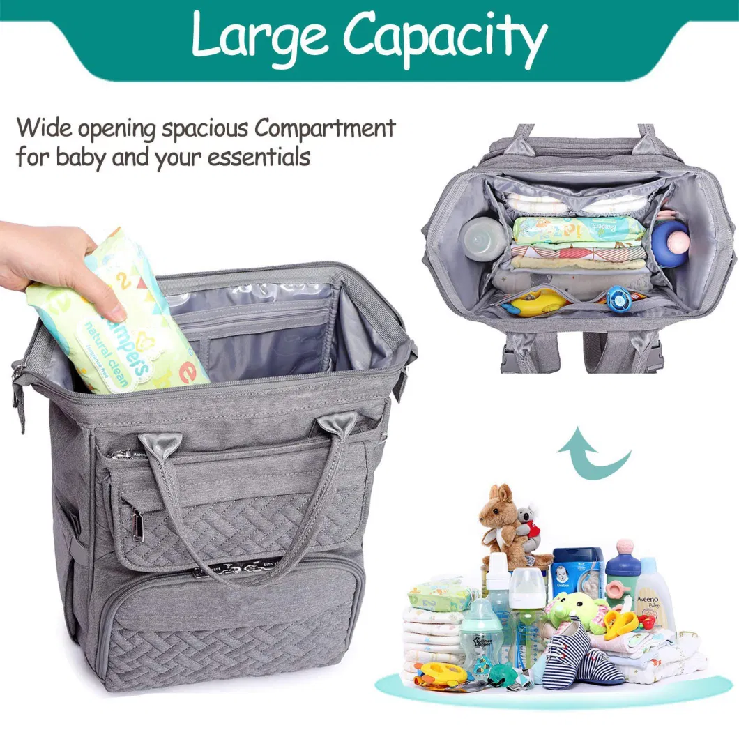 Unisex Stylish Travel Back Pack Nappy Changing Bag for Moms Dads