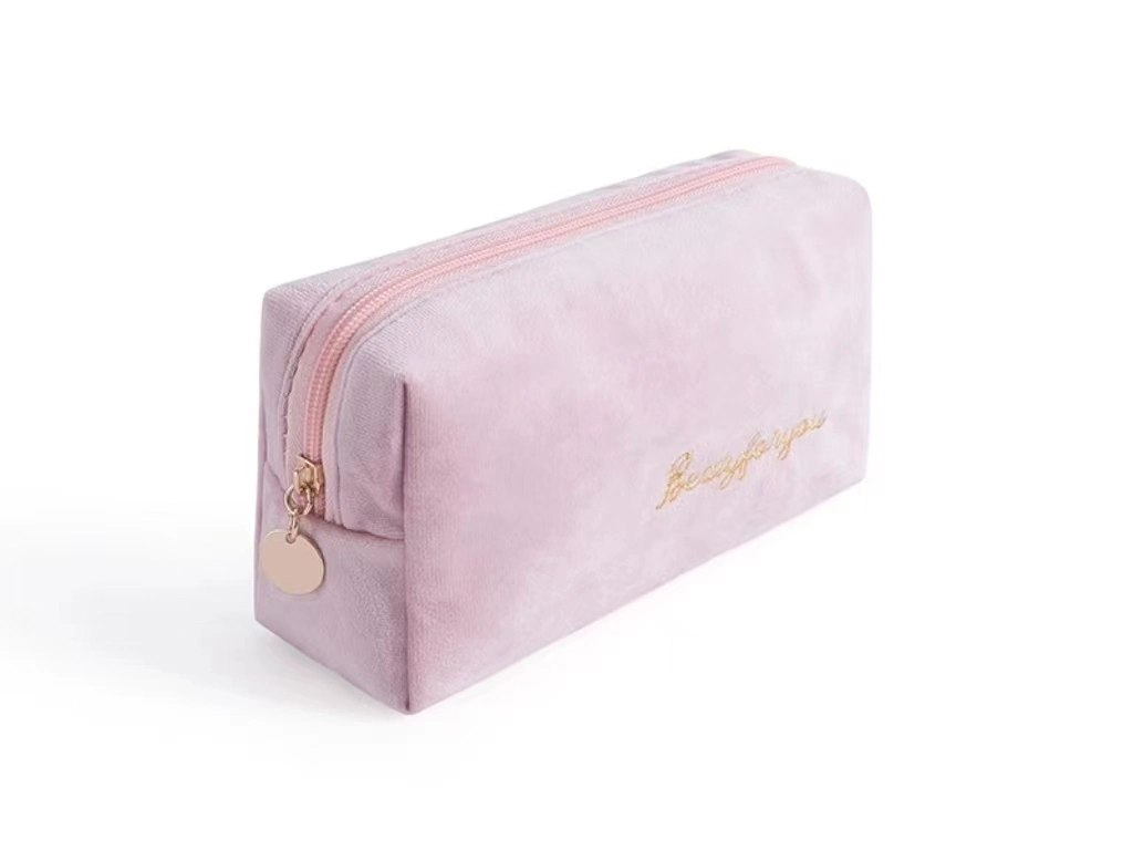 Flannel Soft Custom Embroidered Storage Bag Cosmetic Makeup-Bag