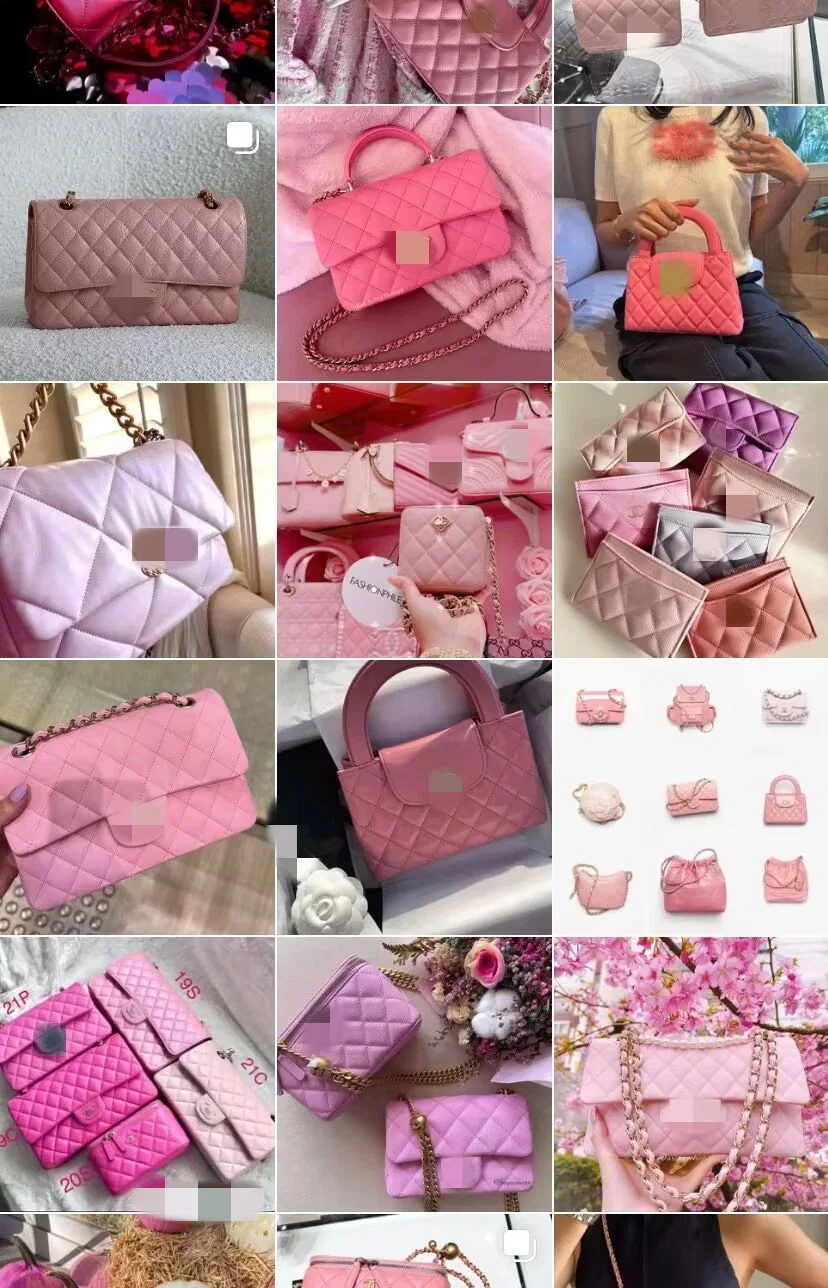 Pink and Red Collection Shop Women&prime;s Classic Designer Replicas Women&prime;s Bag Backpack Crossbody Bag Mini Caviar Sheepskin Wholesale Replicas Genuine Leather Bags