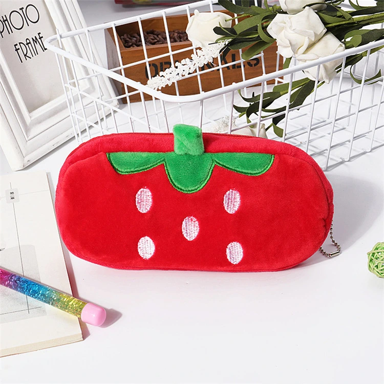 Wholesale Cute Flannelette Stationery Pencil Case Animal Shape Large-Capacity Pen Bag