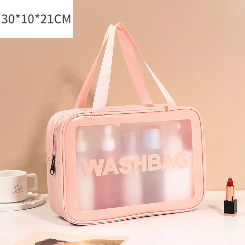 Custom Logo PU PVC Waterproof Trip Black Toiletry Pouch Kits Women Luxury Beauty Makeup Bag Pink Girl Travel Clear Cosmetic Bags