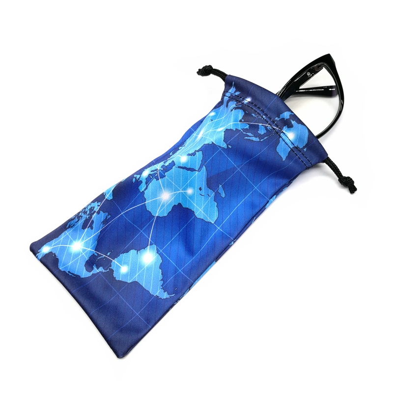 Custom Heat Transfer Printed Microfiber Sunglasses Glasses Bag with Logo