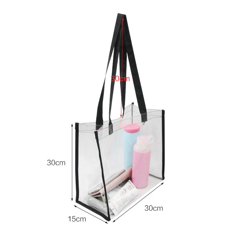 Transparent PVC Handbags Wholesale Custom Logo Beach Shopping Plastic Tote Bag PVC Transparent Handbags