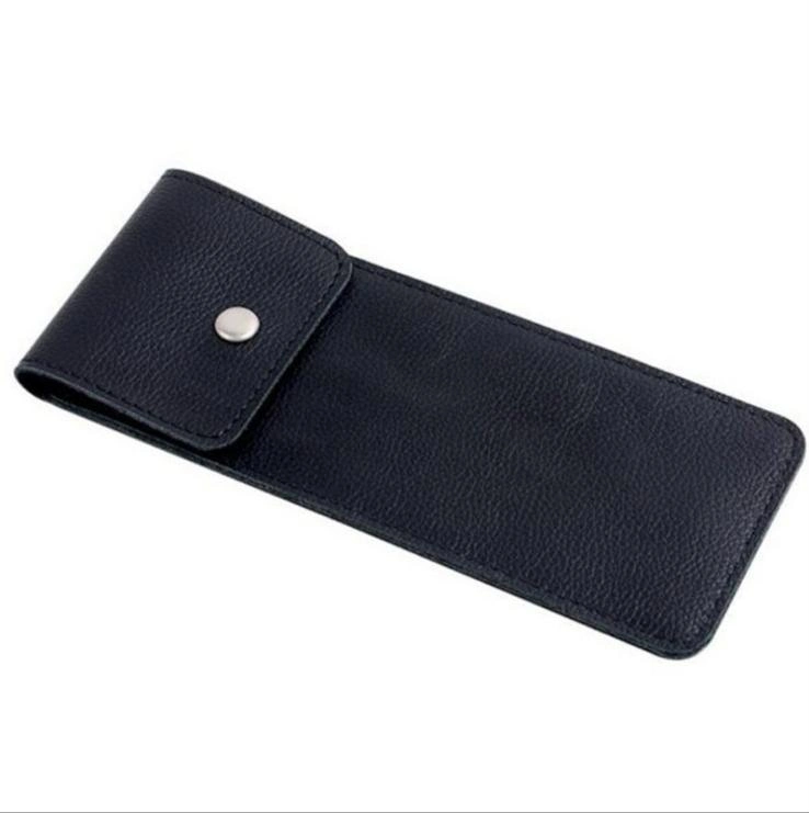 Wholesale Custom Logo Plain PU Leather Single Pencil Pen Bag