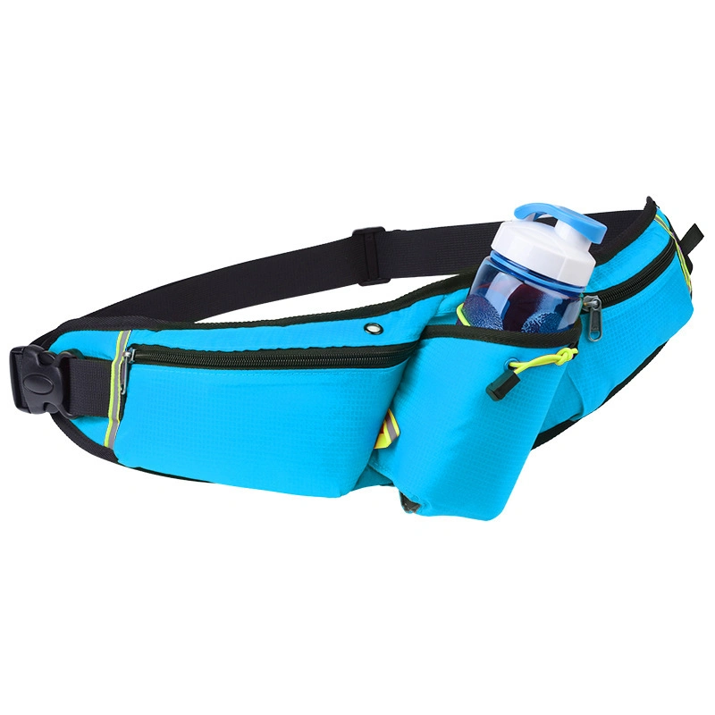 Customzied Waterproof Fitness Fanny Pack Bum Hip Elastic Belt Running Outdoor Sports Riding Hiking Climbing Pouch Polyester Nylon Waist Bag with Bottle Holder