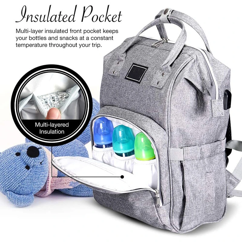 Stylish Large Diaper Bag with Insulated Pocket for Newborn Boys Girls