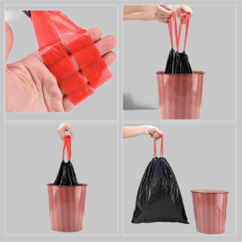 13 Gallon Black Plastic Drawstring Trash Garbage Bag