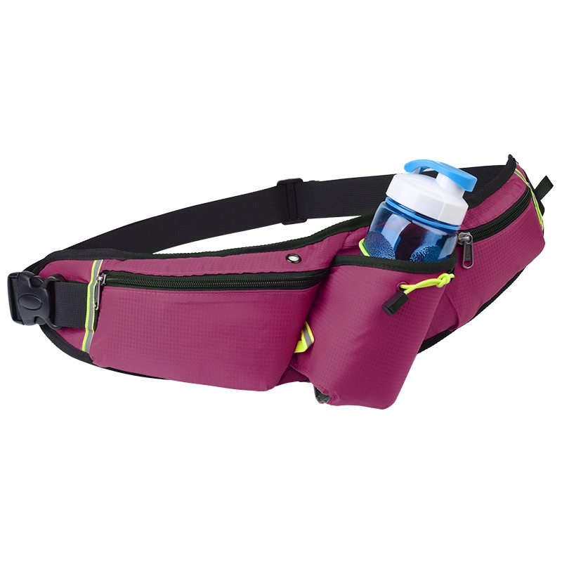 Customzied Waterproof Fitness Fanny Pack Bum Hip Elastic Belt Running Outdoor Sports Riding Hiking Climbing Pouch Polyester Nylon Waist Bag with Bottle Holder