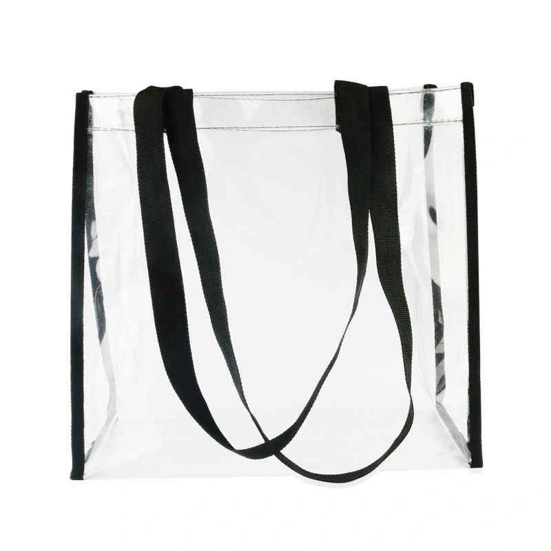 Transparent PVC Handbags Wholesale Custom Logo Beach Shopping Plastic Tote Bag PVC Transparent Handbags