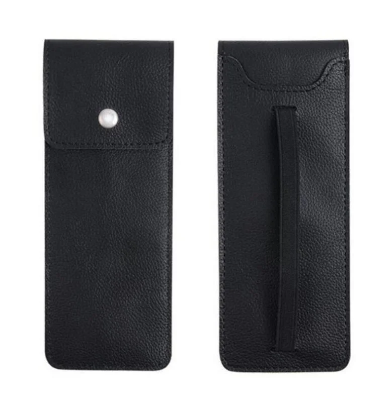 Wholesale Custom Logo Plain PU Leather Single Pencil Pen Bag