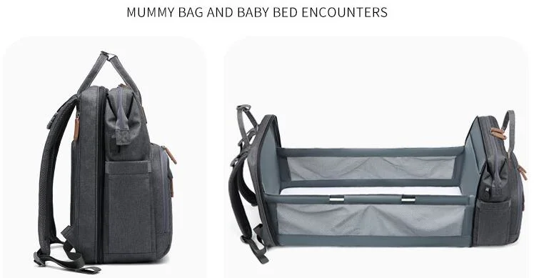 Mummy Travel Duffle Baby Changing Nappy Diaper Backpack Bag with Folding Bed