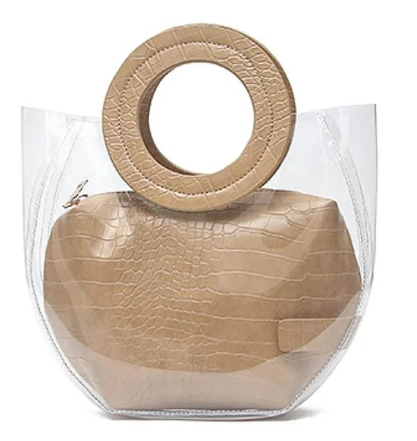 Wholesale Fashion Tote Gift Women Clear PVC Bags Handbag