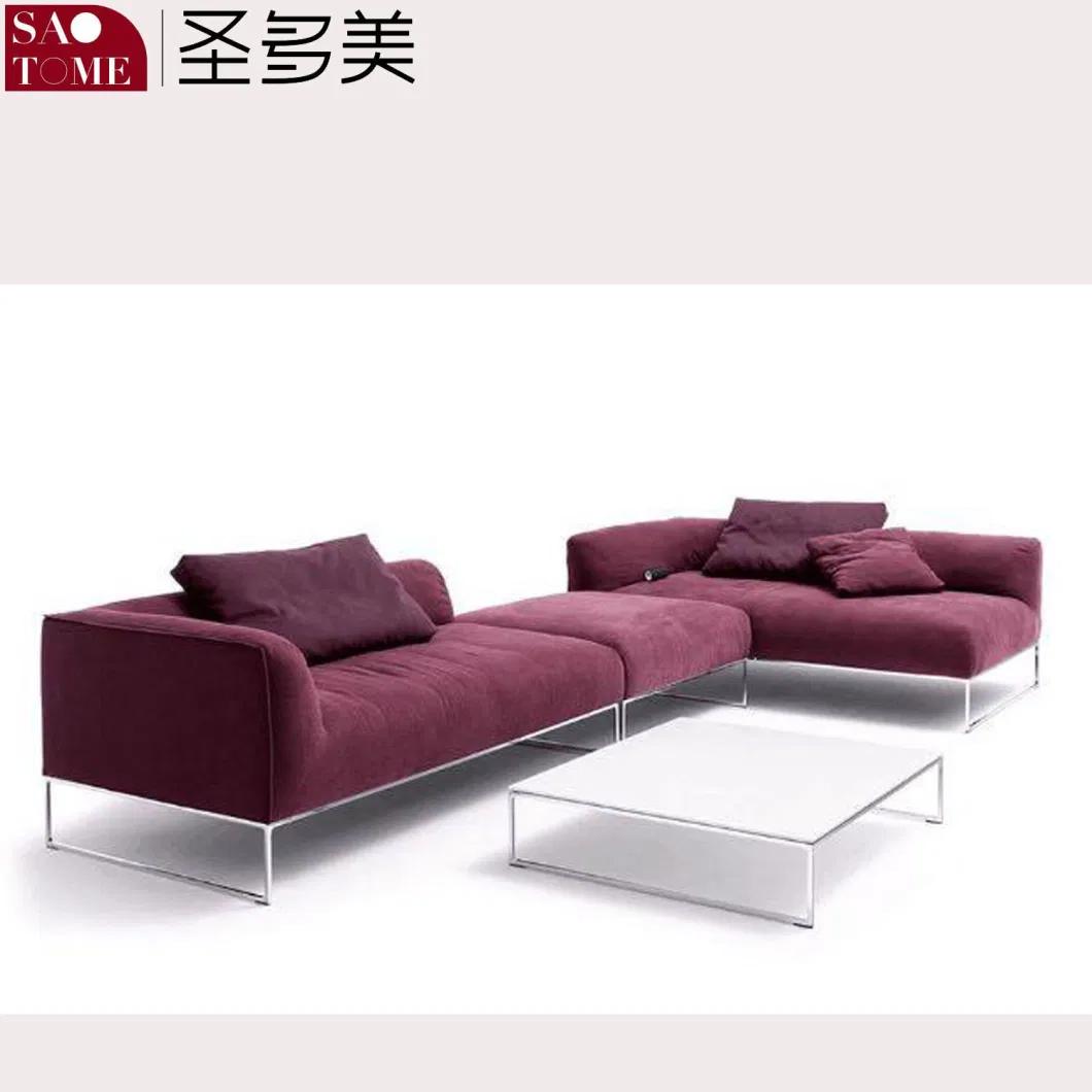 Modular Hotel Furniture Lobby L-Shaped Sofa Leisure Sofa with Three Down Bags