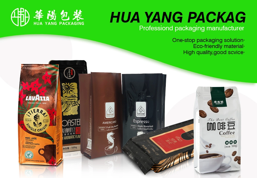 Custom Printed Ziplock Plastic Stand up Pouch Food Packaging Coffee Bag with Resealable Zipper