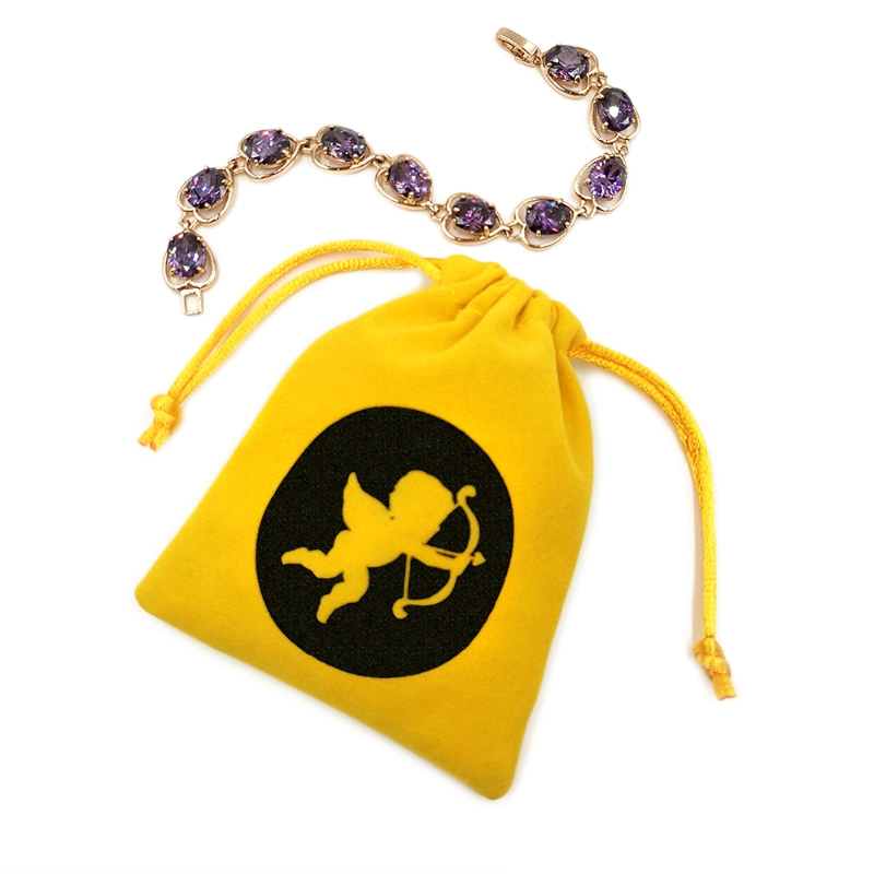 Custom Logo Velvet Jewelry Pouch Bracelet Packaging Bag