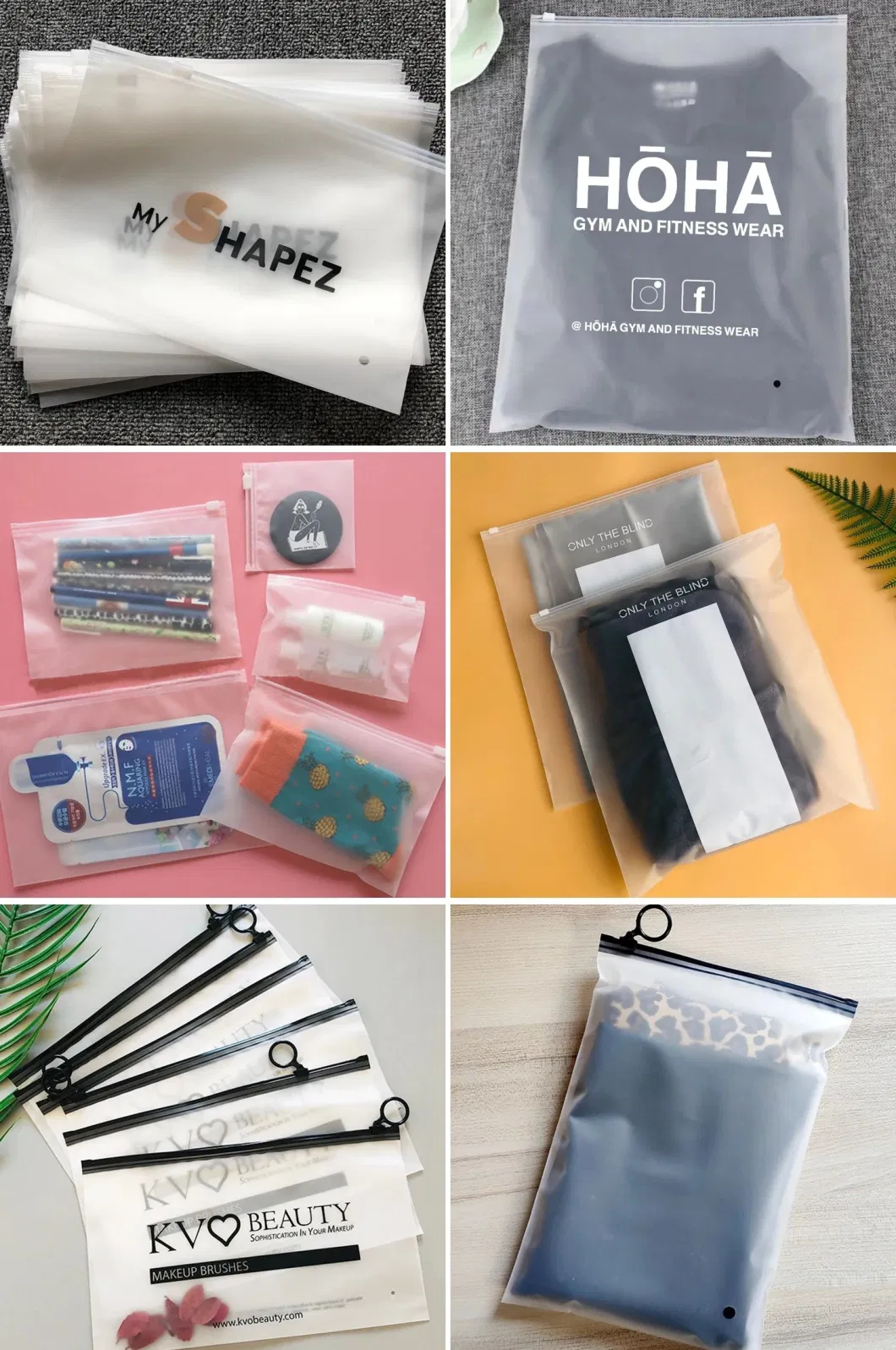 Customized Printed EVA Matte Frosted Plastic Garment Packaging Zipper Bags CPE PE Plastic T-Shirt Cosmetic Packing Bags Ziplock LDPE Packing Slider Clothes Bags