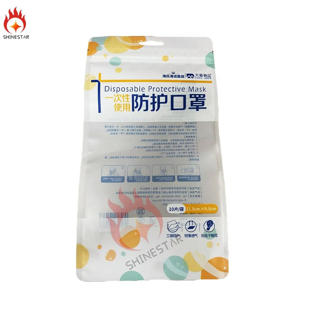 Zipper Plastic Packaging Bag for Underwear Clothes Garment Mask