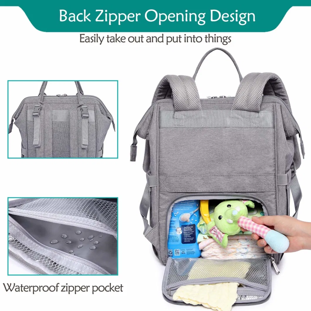 Unisex Stylish Travel Back Pack Nappy Changing Bag for Moms Dads