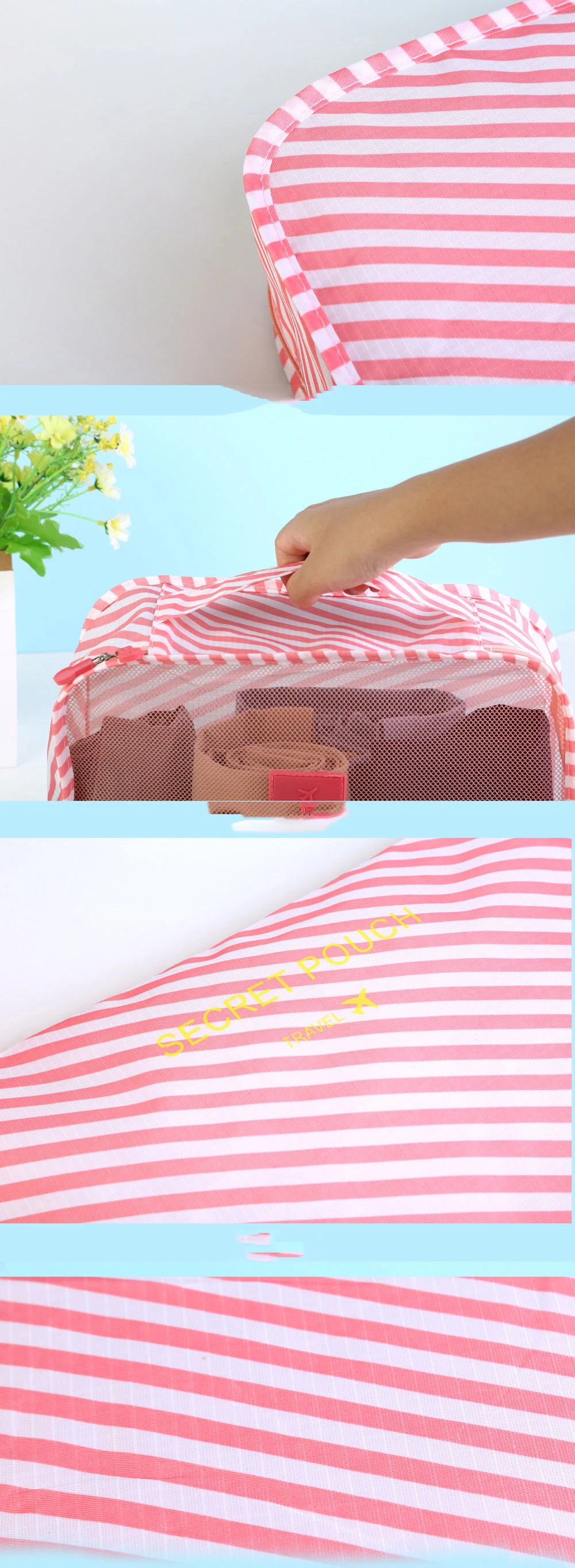 Durable Bedding Blankets Organizer Foldable Storage Box Quilt Large Canvas Bags Laundry Pouch Clear Zipper Clothes Storage Bag Women&prime;s Underwear Bra Bag