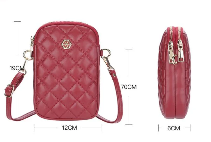 Fashion Phone Bag Ladies Vertical Wallets Large-Capacity Coin Purse Women Double-Layer Zipper Women&prime;s Messenger Bag
