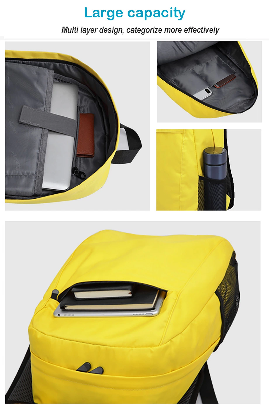 Promotional Nylon Laptop School Bags Travel Hiking Custom Logo Waterproof Student Backpack
