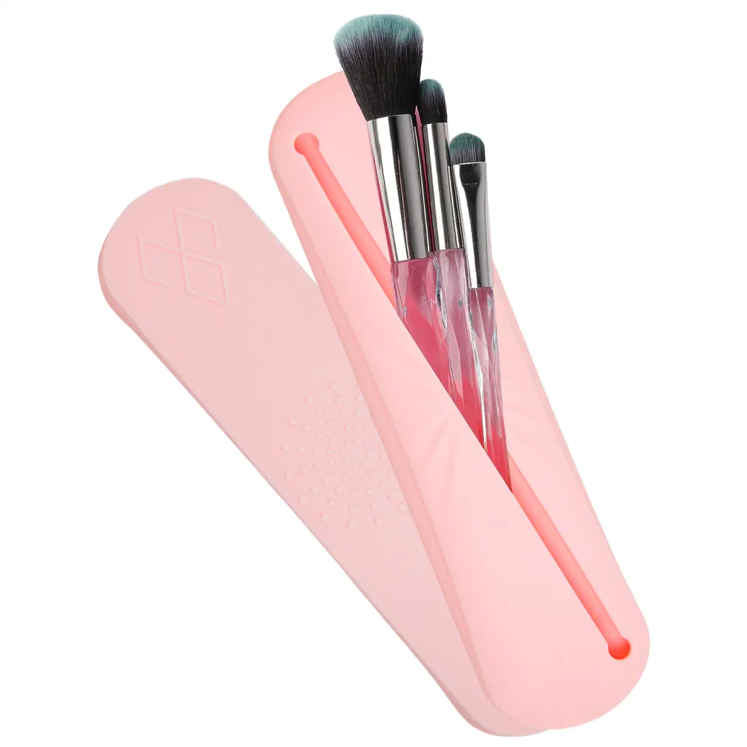Silicone Makeup Brush Organizer Portable Makeup Brush Bag Small Pouch Toiletries Brush Organizer Cosmetic Brush Case Makeup Accessories Essentials for Travel
