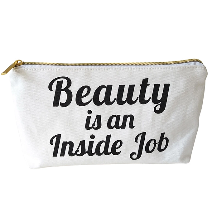 Customize Logo Size Zipper Makeup Bag Multi-Purpose Travel Cotton Canvas Cosmetic Bag