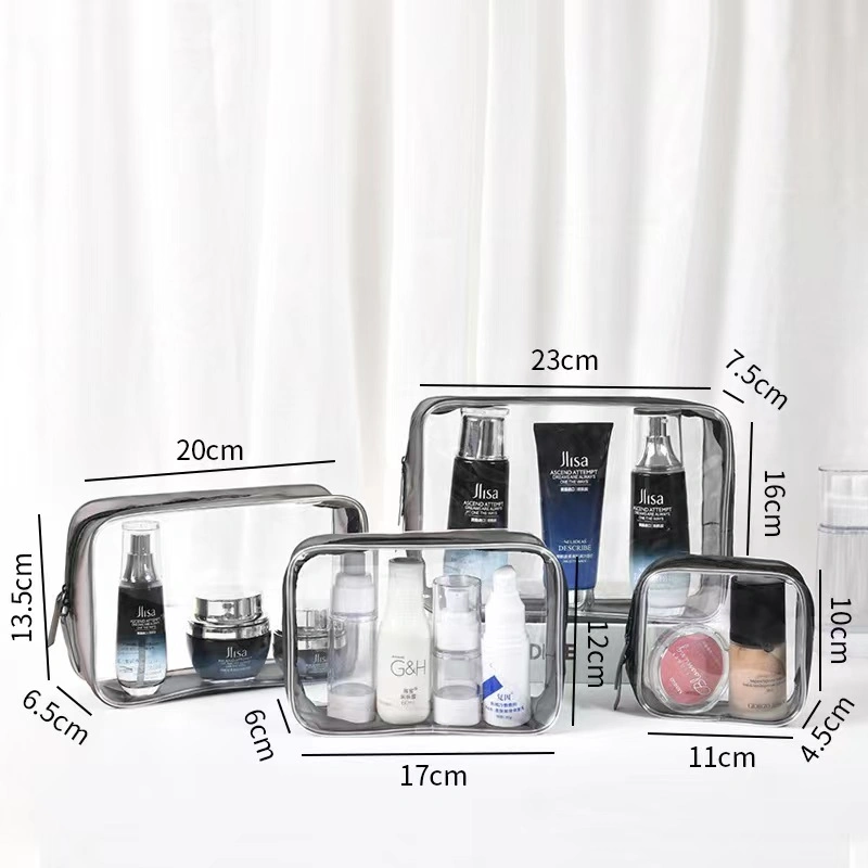 Transparent Wholesale China Makeup Wash Pouch Bag Clear PVC Cosmetic Bag for Woman Fashionable Toiletry Cosmetic Bag