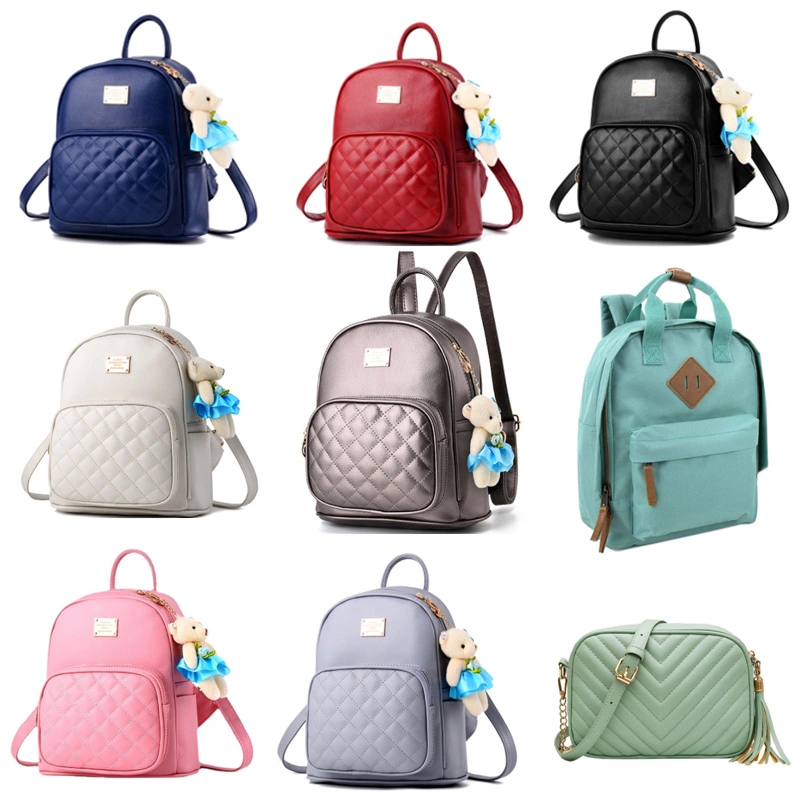 Mini Backpack Women Leather School Bags for Teenage Girls Fashion Patchwork Small Backpack Letter Purse Mobile Phone Bag