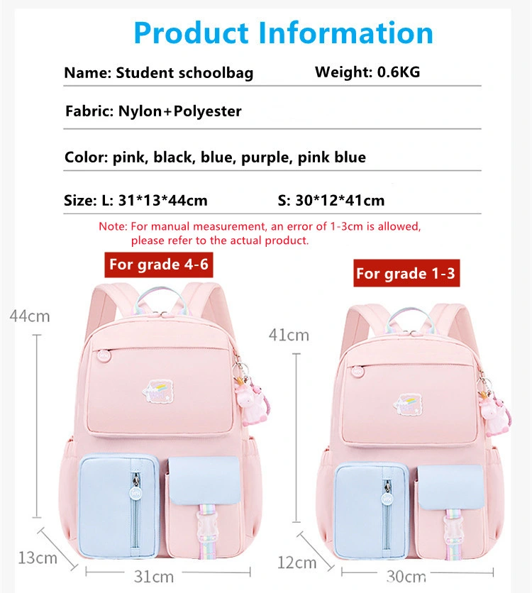 Fashion Mochila Girl Rainbow Primary Kid Children Student School Bag