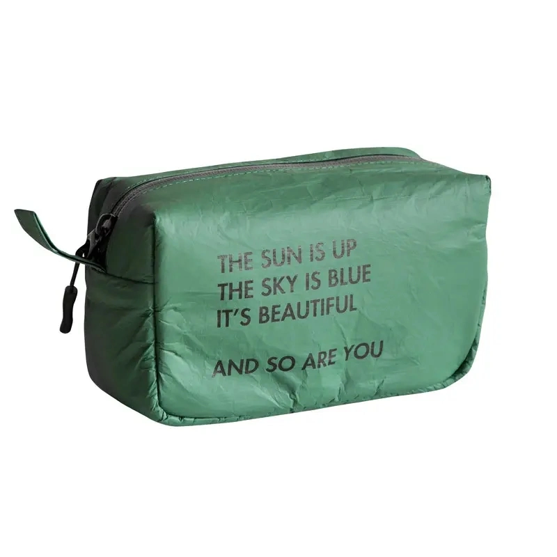 Custom Personalized Foldable DuPont Toiletry Bag Pouch Eco Friendly Tyvek Makeup Bag Travel Waterproof Cosmetic Paper Bag Women