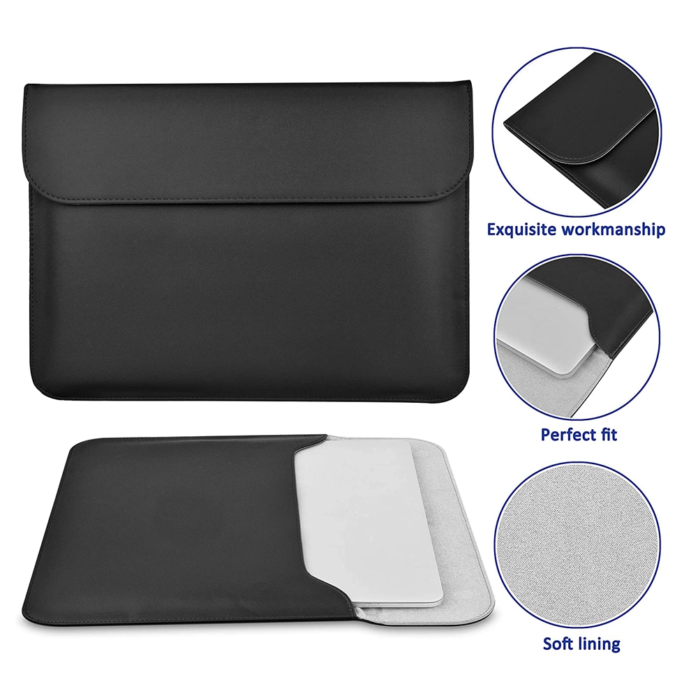 Portable Slim Tablet Sleeve Magnetic Closure Tablet Case Brown Leather Laptop Bag