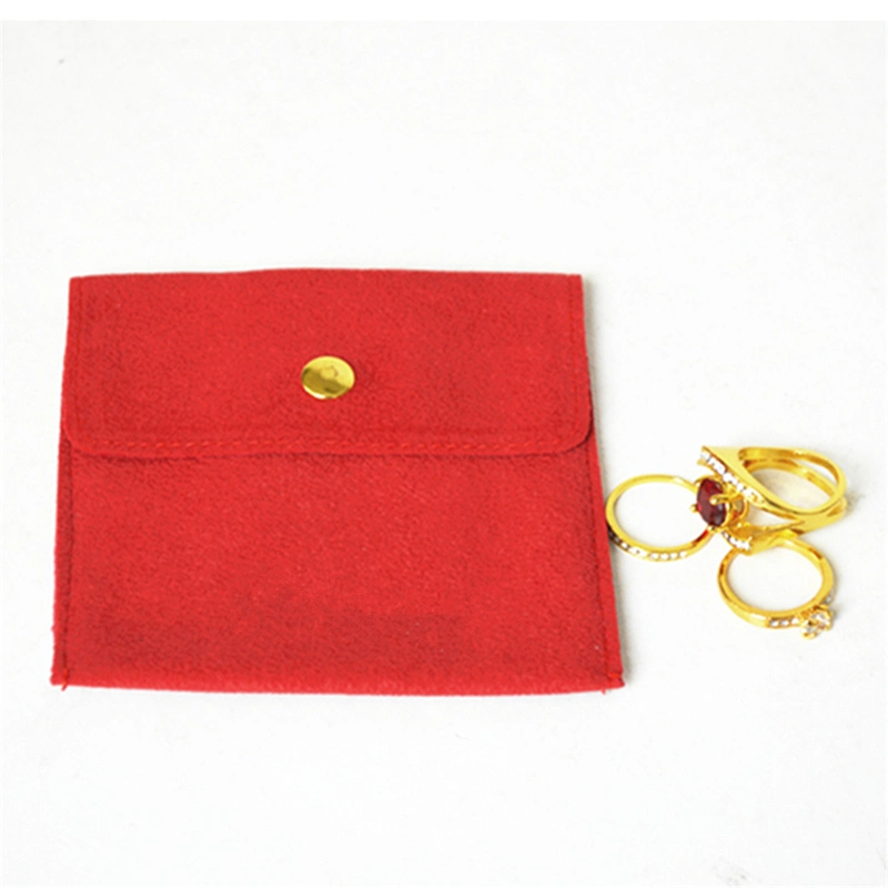 Cartie High Grade Hot Stamping Logo Velvet Packaging Jewelry Pouch with Button