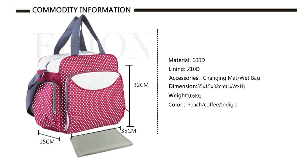 OEM Custom 2022 Mummy Luxury Travel Tote Nappy Maternity Bag Waterproof Baby Diaper Bags for Mothers with Changing Mat