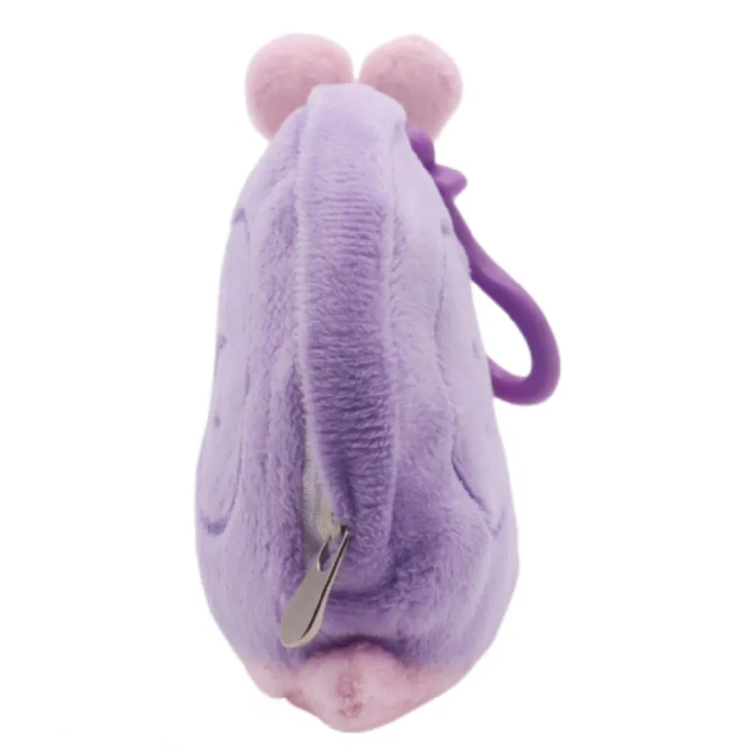 Custom Pink Plush Snail Toys for Kids Saving Coins Purse Soft Stuffed Animal Lovely Coin Bag Money Bank Zipper Close Purple Shell Big Embroideried Eyes