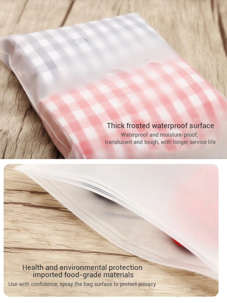 Matte Zip Lock Frosted Cosmetic Make up Underwear Bag Plastic Zipper Bag