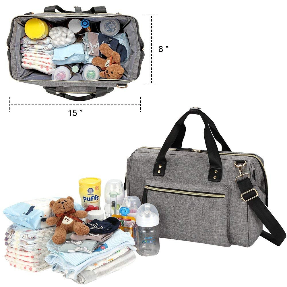 Large Diaper Tote Stylish Diaper Bag Travel Baby Bag for Mom and Dad