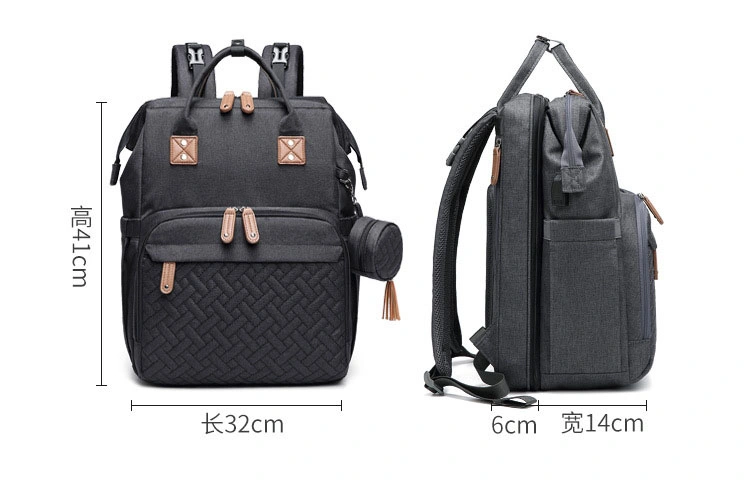 Fashion Big Capacity Waterproof Multifunctional Casual Folding Baby Bed Mummy Mommy Diaper Bag Pack Backpack (CY9942)