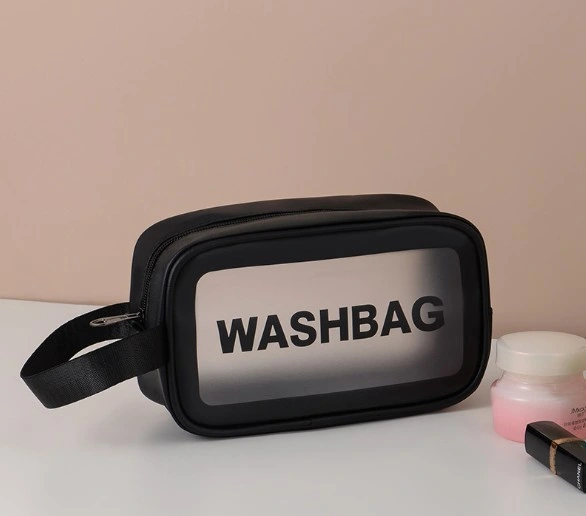 Custom Private Label Waterproof PU Leather Toilet Bag Travel Clear PVC Makeup Cosmetic Bag