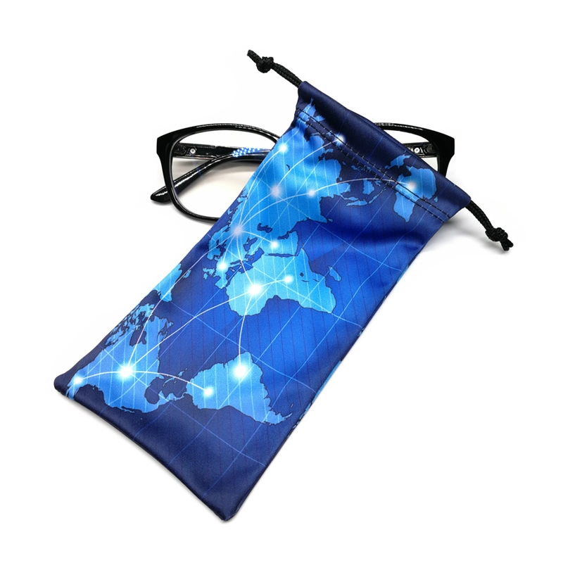 Custom Heat Transfer Printed Microfiber Sunglasses Glasses Bag with Logo