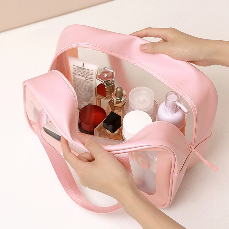 Professional Custom Cute Transparent Traveler Wash Makeup Bag Cosmetic Cosmetic Bag