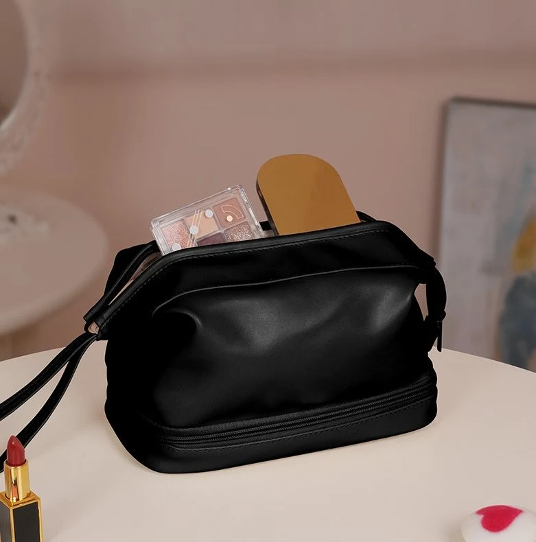 Low MOQ Personalized Design Women Fashion Waterproof Zipper Leather Storage Cosmetic Bag