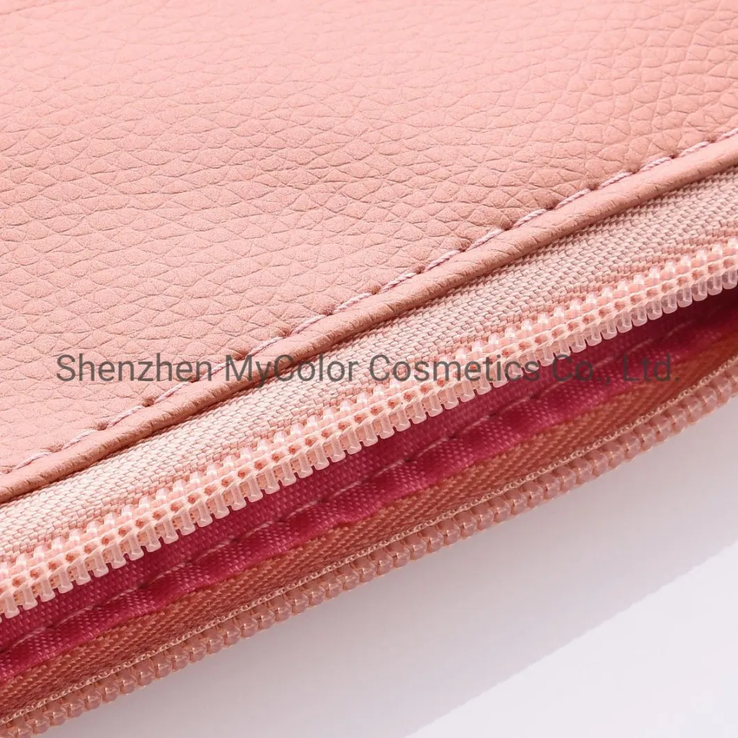 Portable Eco Friendly Makeup Bag Waterproof Travel Cosmetic PU Leather Bag