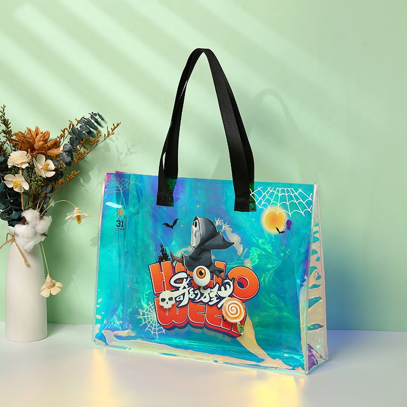 Exhibition Gift Bag Special Fashion PVC Hologram Handbags with PP Handle for Clothing &amp; Shoes