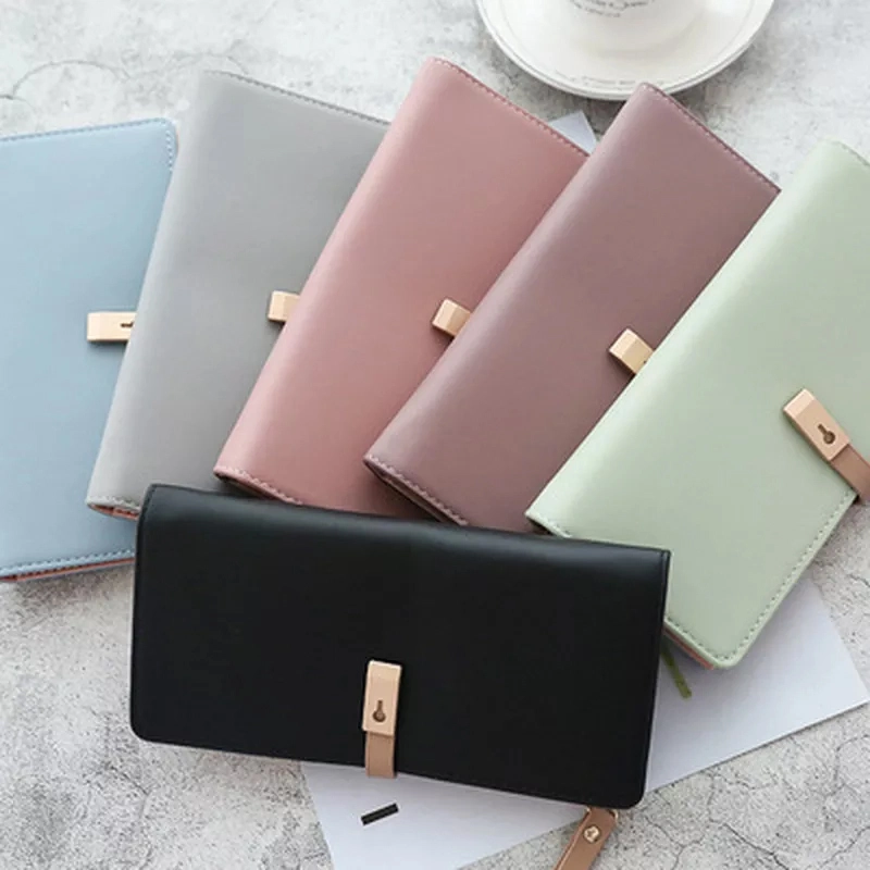 Wholesale Beautiful Colorful Long PU Leather Women Wallet Purses Tassel Coin Purse Card Bag