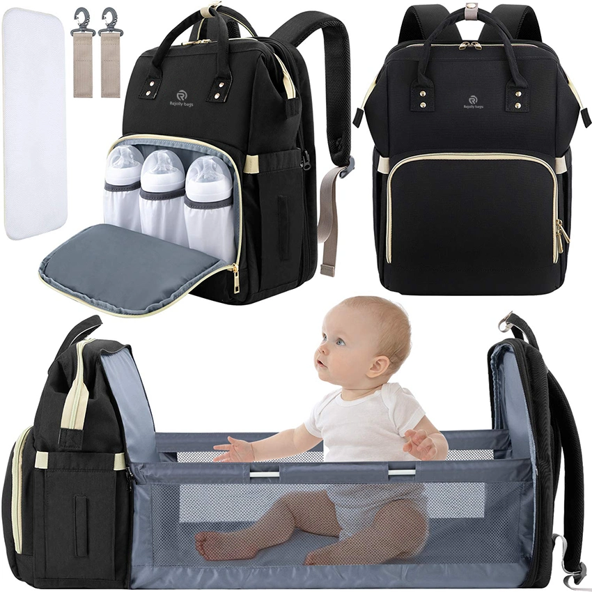 with Changing Station Diaper Bags for Boys Girl Diper Bag with Bassinet Bed Mat Pad Travel Waterproof Stroller Straps Large Capacity Baby Bags