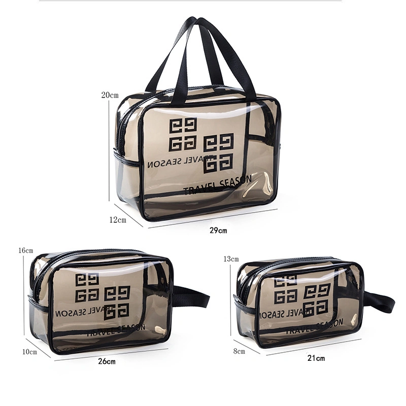 (WD12938) Transparent PVC Makeup Bag Portable Toiletry Bag Travel Storage Bag Waterproof Cosmetics Bag Fitness Bag Wholesale