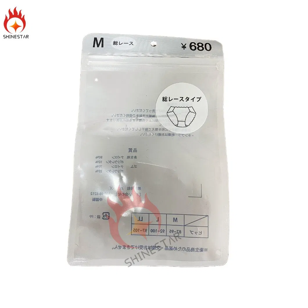 Zipper Plastic Packaging Bag for Underwear Clothes Garment Mask